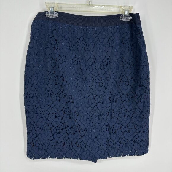 3/$25 J. Crew The Pencil Skirt 6 Floral Navy - Picture 1 of 6